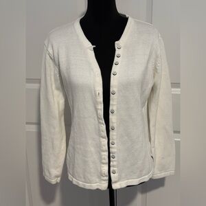 Classic White Button-Up Cardigan